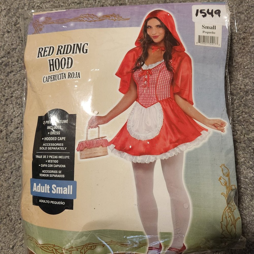 Adult Woman's Halloween Costume ~ Little RED RIDING HOOD ~ Small size 2-4 Adult